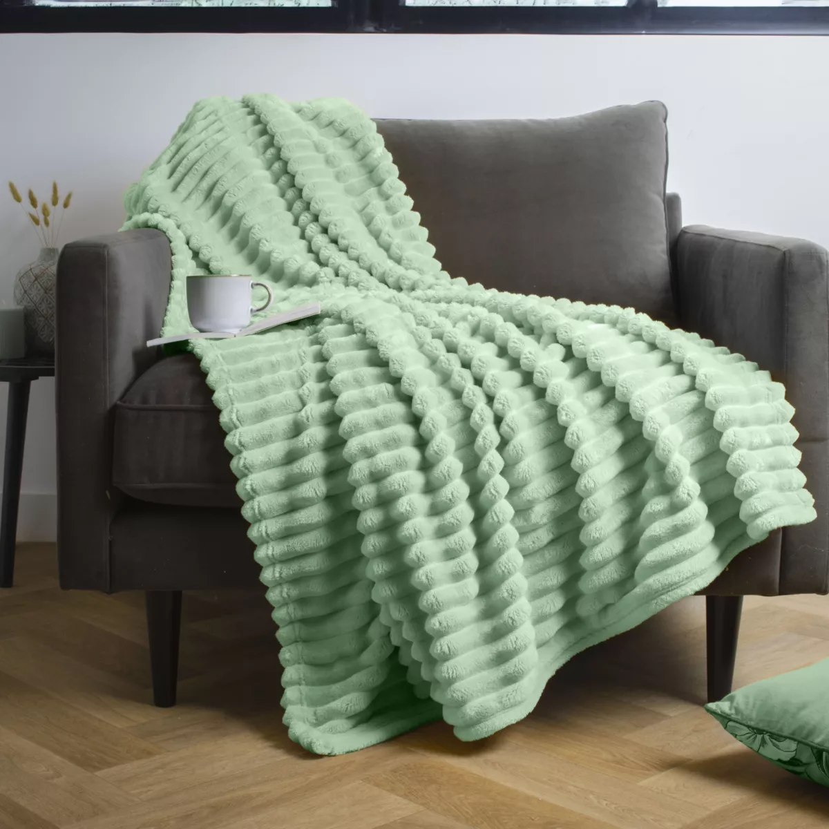 Kuscheldecke (125 x 150 cm) Dune Salbeigrün