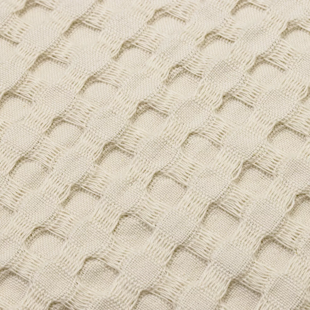 Housse de coussin rectangulaire coton nid d'abeille (30 x 50 cm) Maya Beige pampa