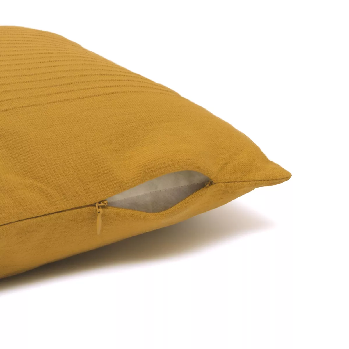 Housse de coussin rectangulaire coton tissé (30 x 50 cm) Léa Jaune safran