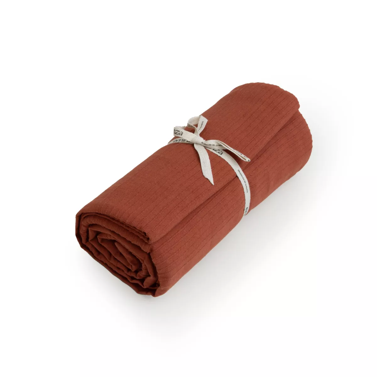 Couvre-lit coton tissé (180 x 220 cm) Léa Terracotta