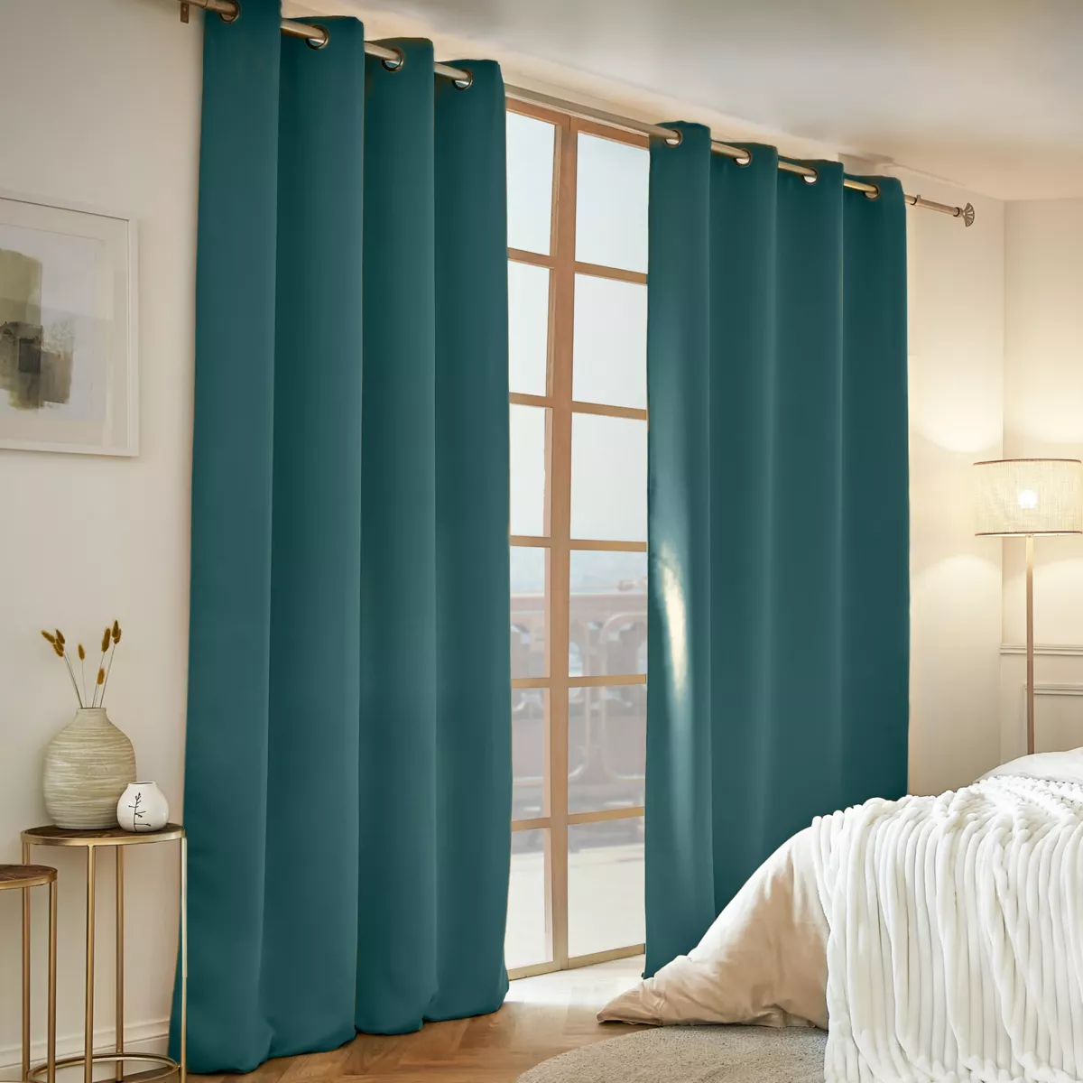 Rideau obscurcissant thermique (140 x 280 cm) Calore Bleu canard