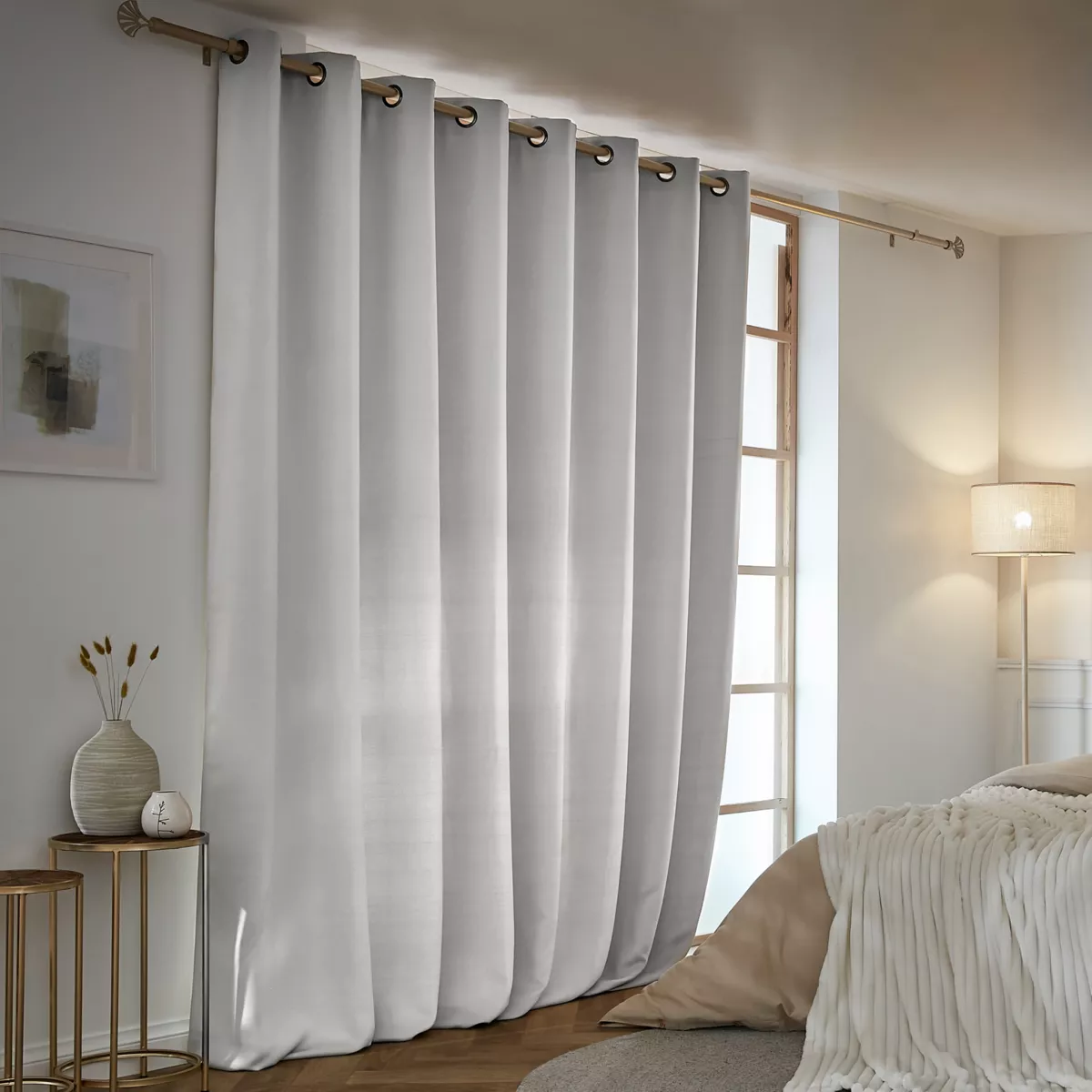 Rideau obscurcissant thermique (280 x 260 cm) Calore Gris clair