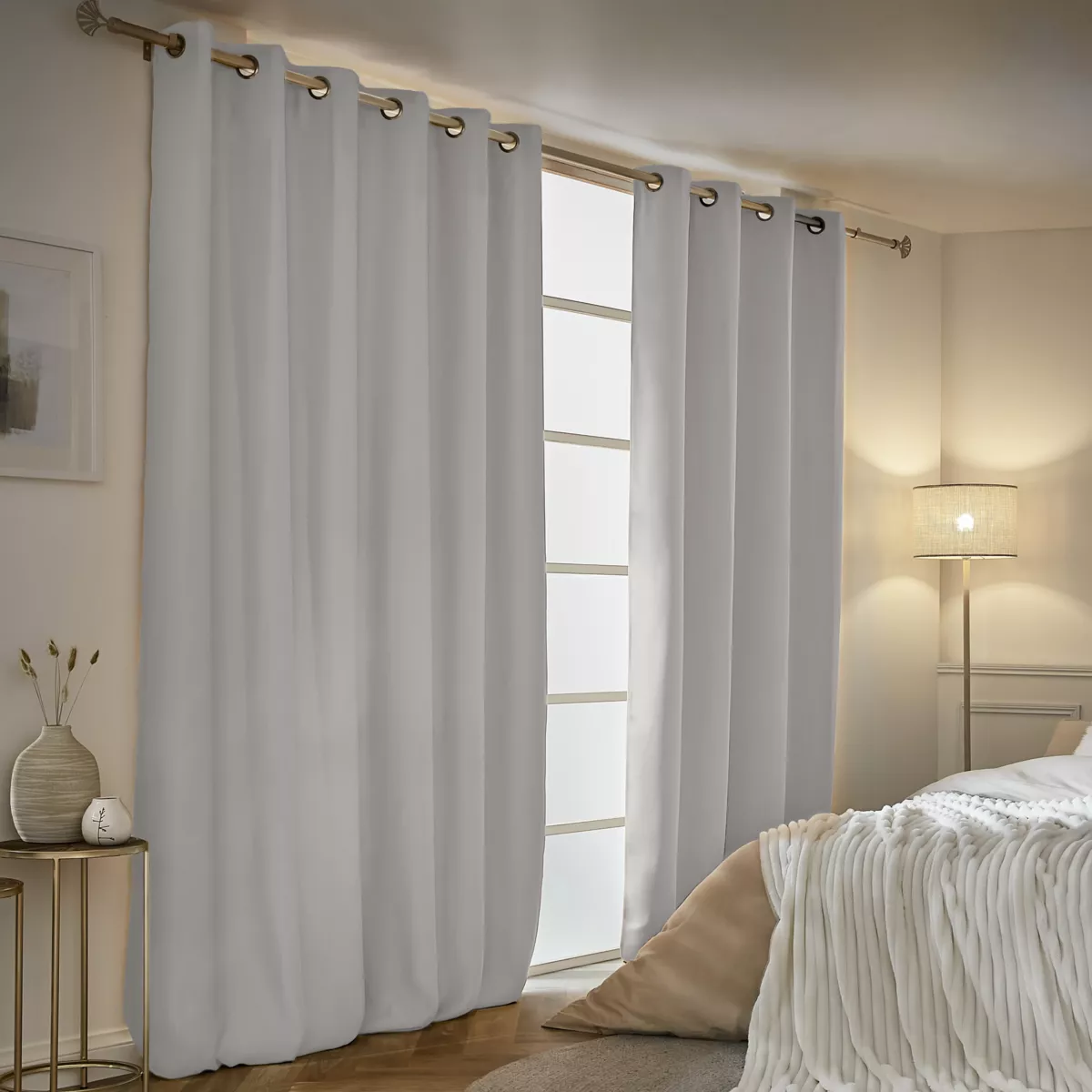 Cortina opaca térmica (180 x 260 cm) Calore Gris claro