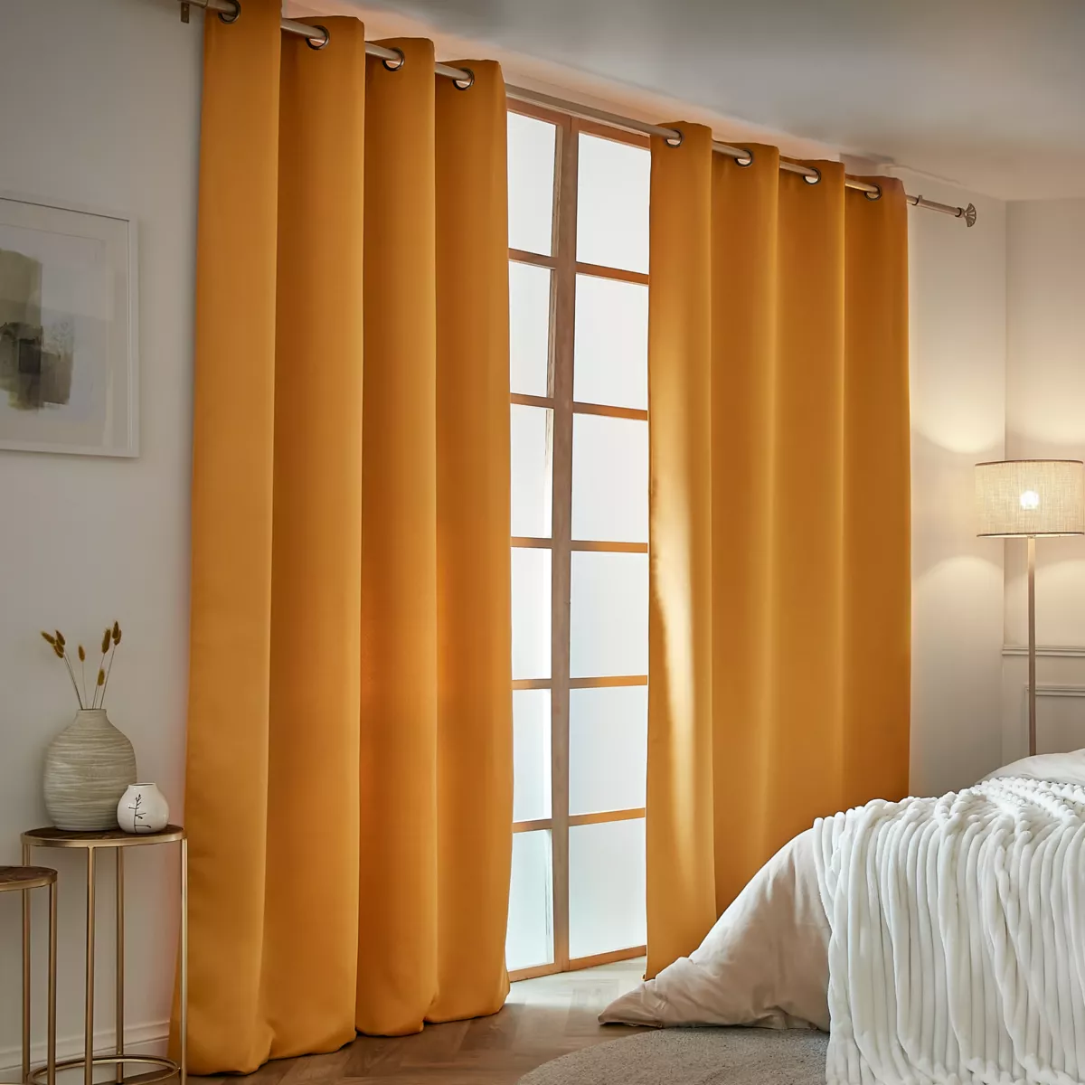 Tenda termica oscurante (140 x 280 cm) Calore Giallo senape