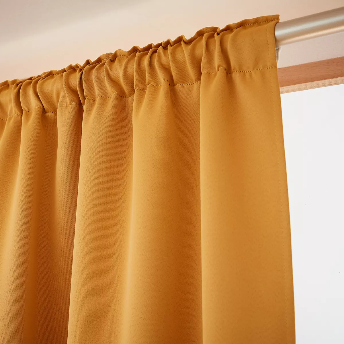 Rideau obscurcissant thermique galon fronceur (140 x 240 cm) Calore Jaune moutarde