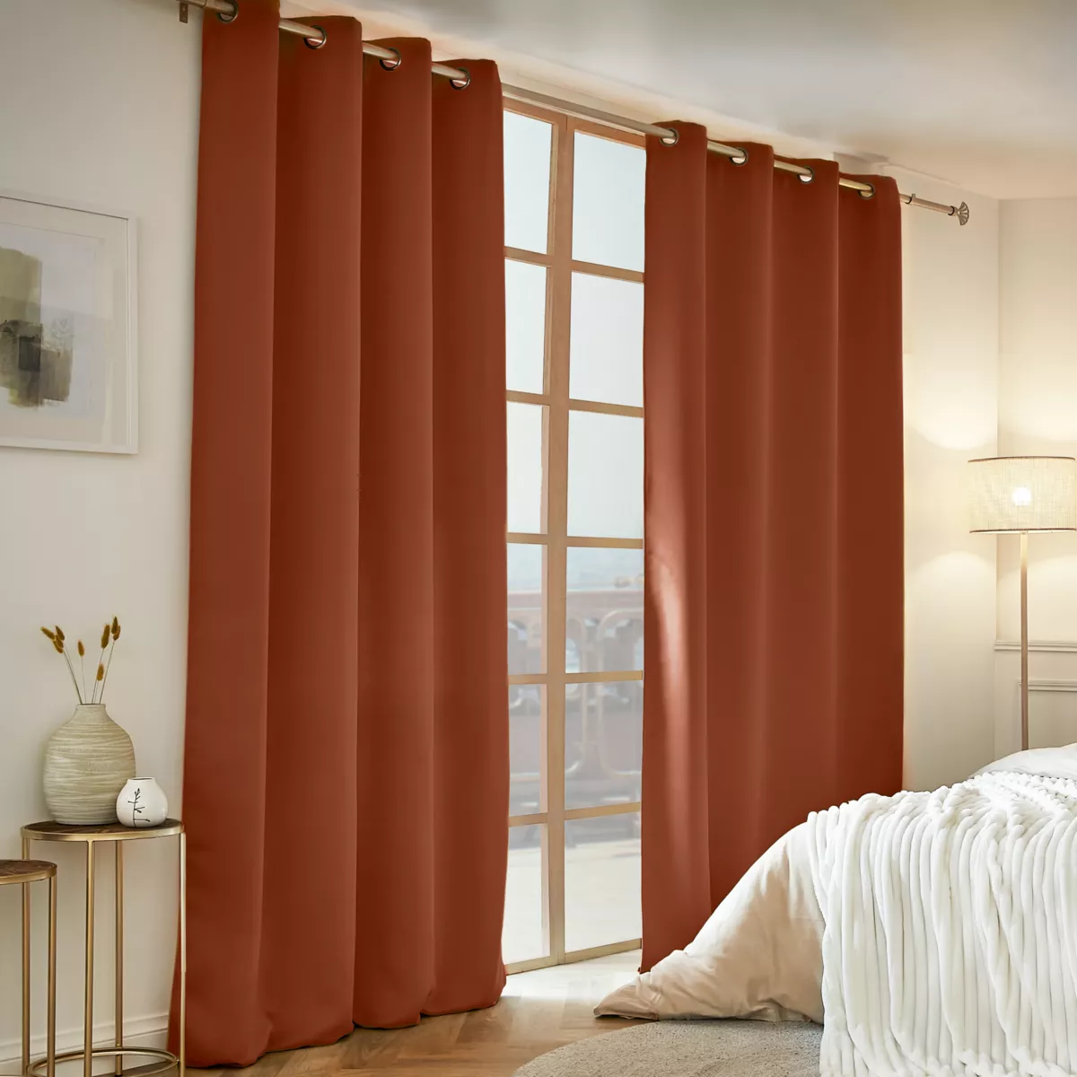 Rideau obscurcissant thermique (140 x 280 cm) Calore Terracotta