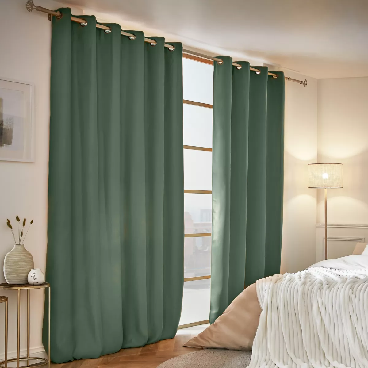 Halbverdunkelnder Thermovorhang (180 x 260 cm) Calore Rosmaringrün