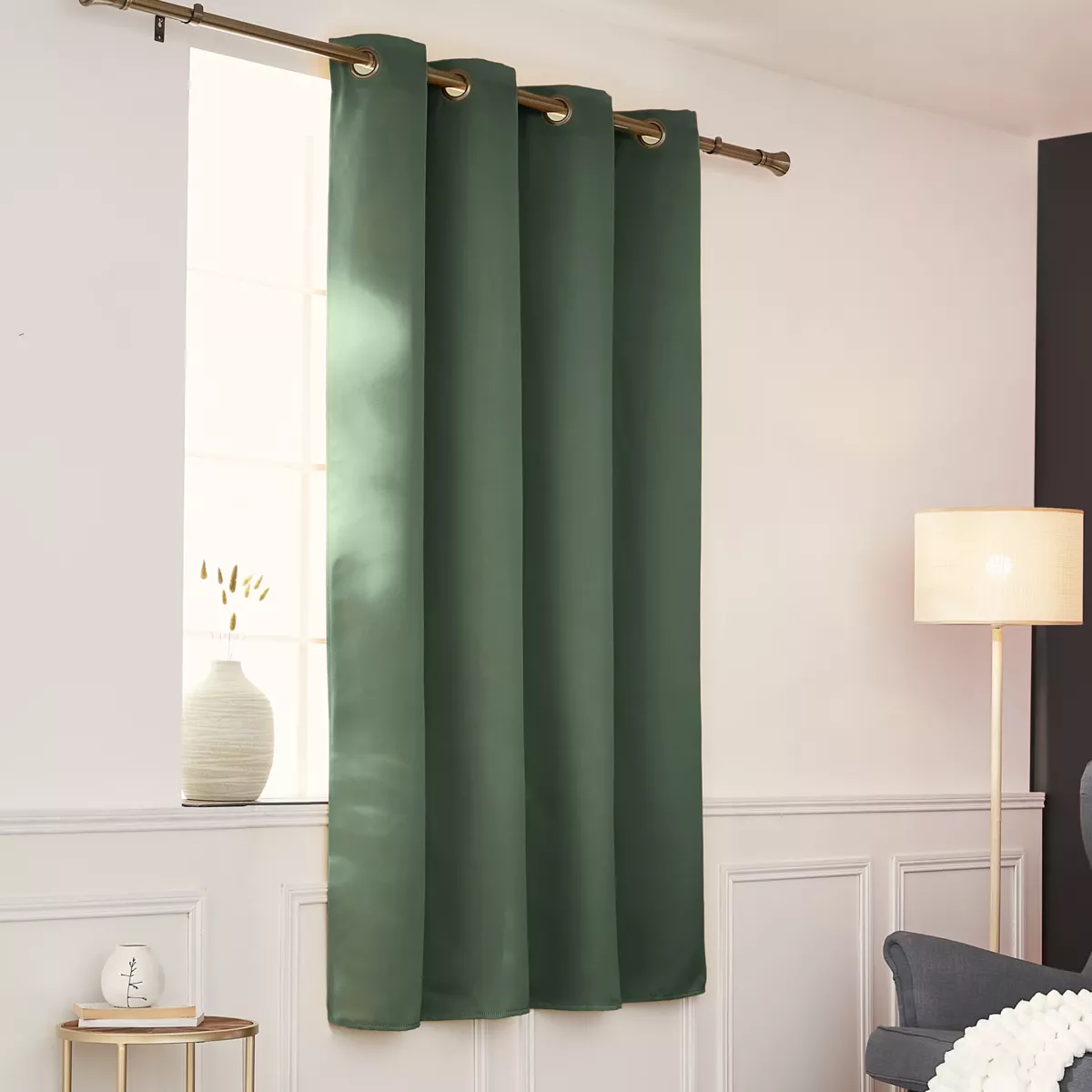 Cortina opaca térmica (140 x 180 cm) Calore Verde romero