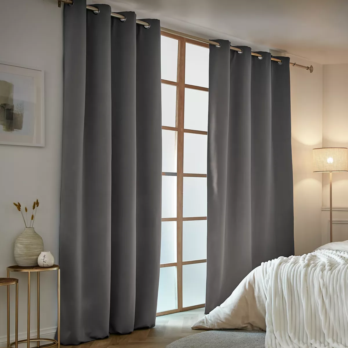 Rideau obscurcissant thermique (140 x 240 cm) Calore Gris anthracite