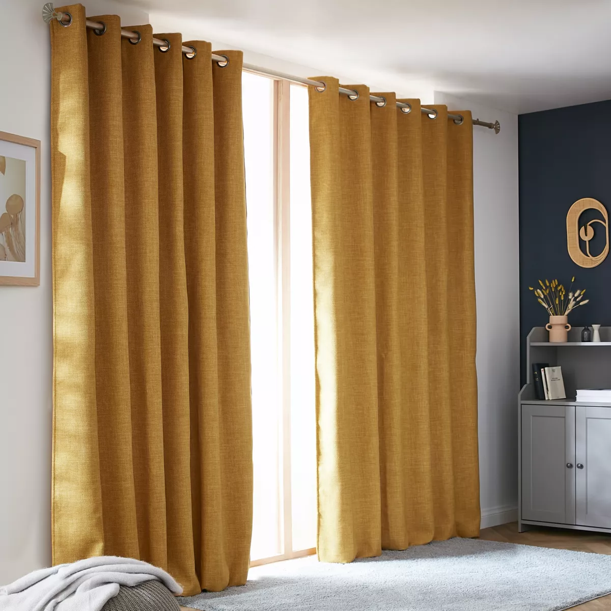 Rideau obscurcissant thermique (180 x 260 cm) Alba Jaune moutarde