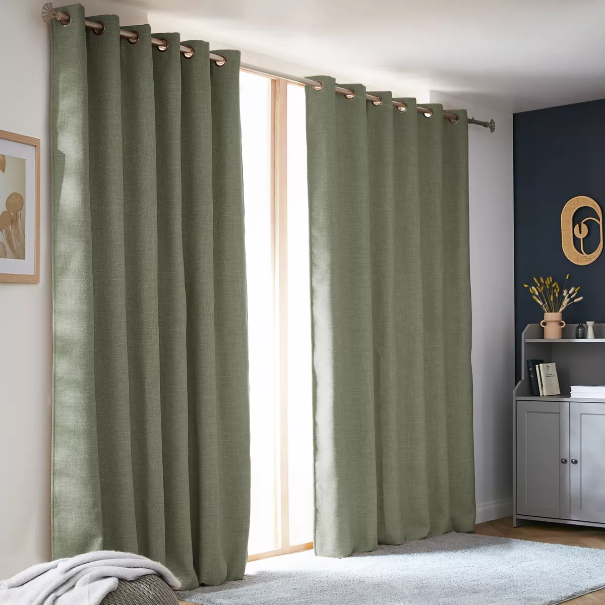 Cortina opaca térmica (180 x 260 cm) Alba Verde romero