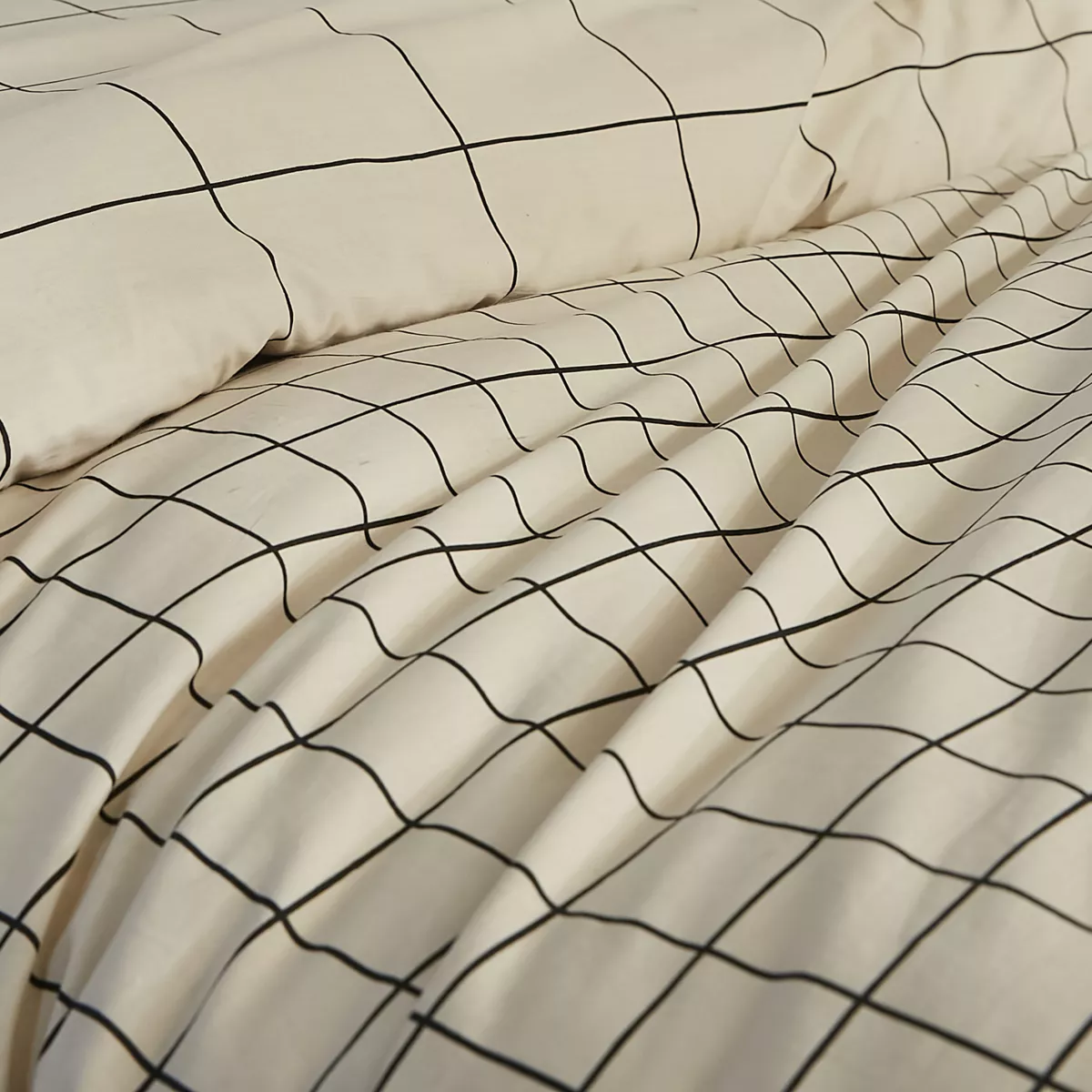 Copripiumino e due federe cotone (260 x 240 cm) Carrie Beige