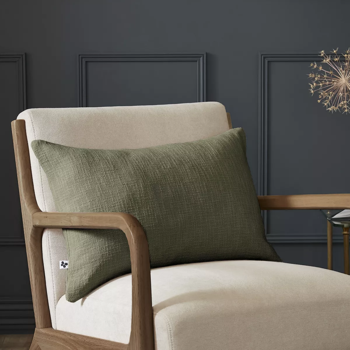 Coussin dŽhoussable 40 x 60 cm Slub SIXTINE Thym