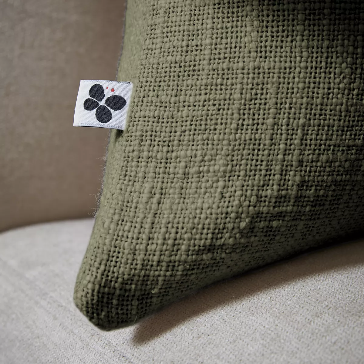 Coussin dŽhoussable 60 x 60 cm Slub SIXTINE Thym