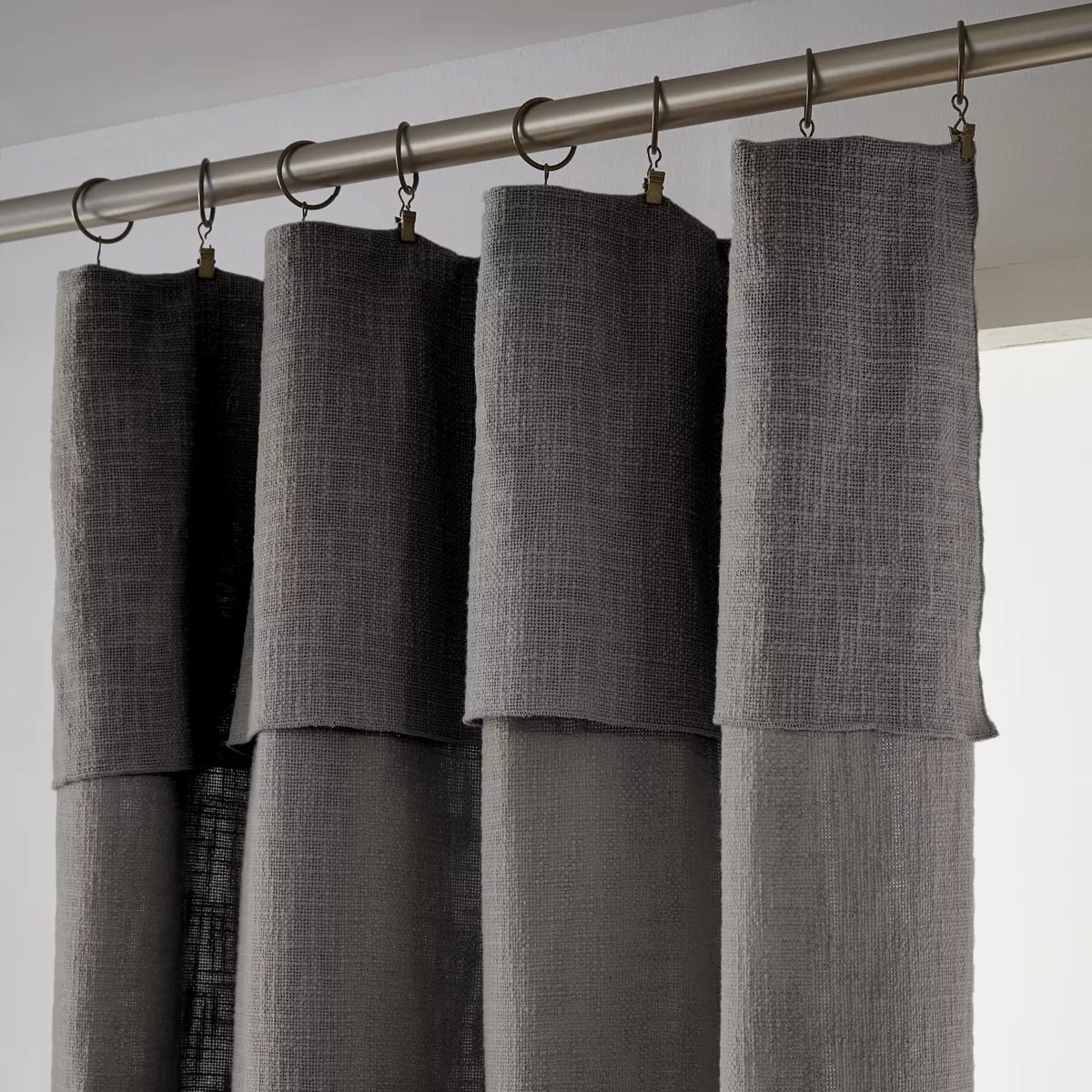 Tenda cotone regolabile (140 x max 270 cm) Sixtine Grigio ardesia  