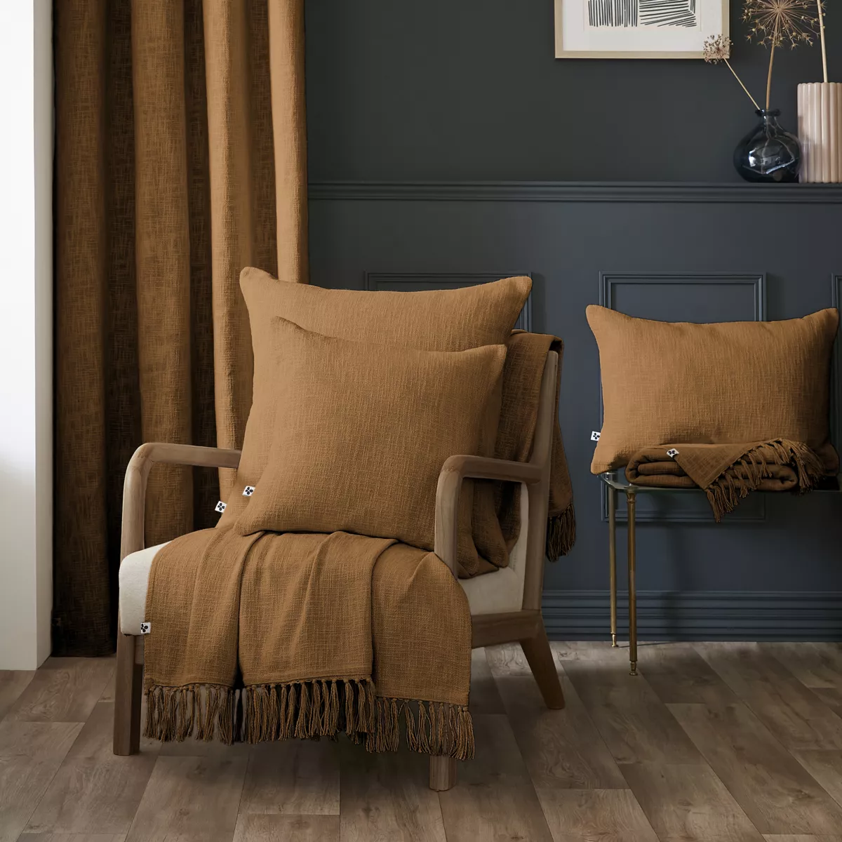 Manta de algodón (180 x 220 cm) Sixtine Camel