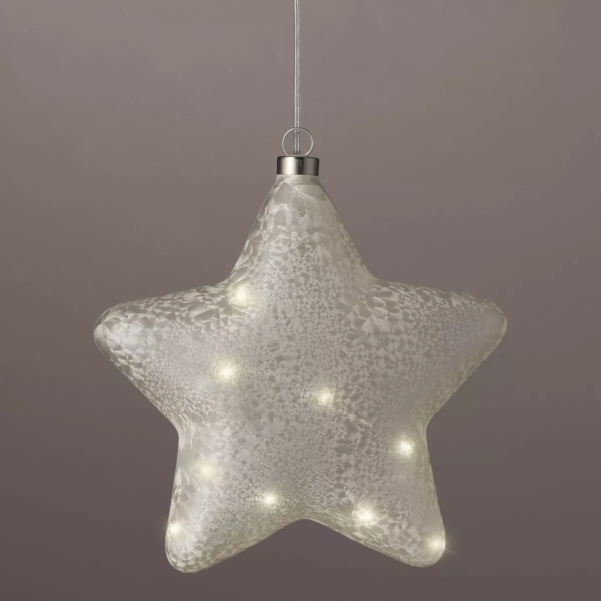 1 Micro LED etoile intŽrieur dia20.00-L6.50cm-15L frost/warm white