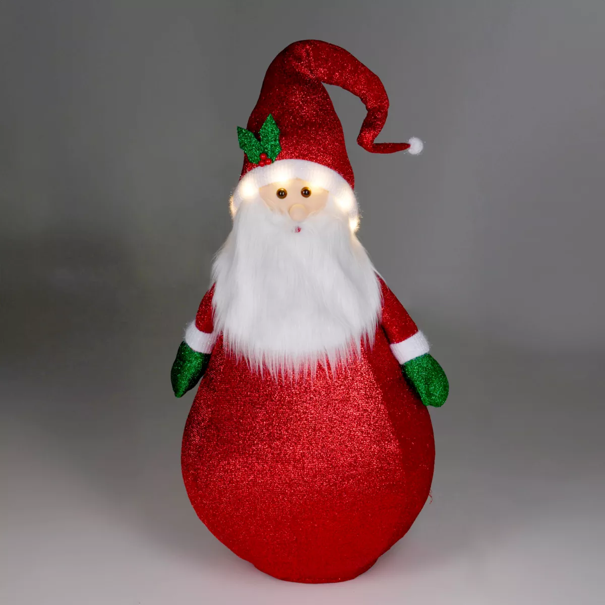 Beleuchteter Weihnachtsmann batteriebetrieben (H120 cm) Faltbar Rot Pailletten