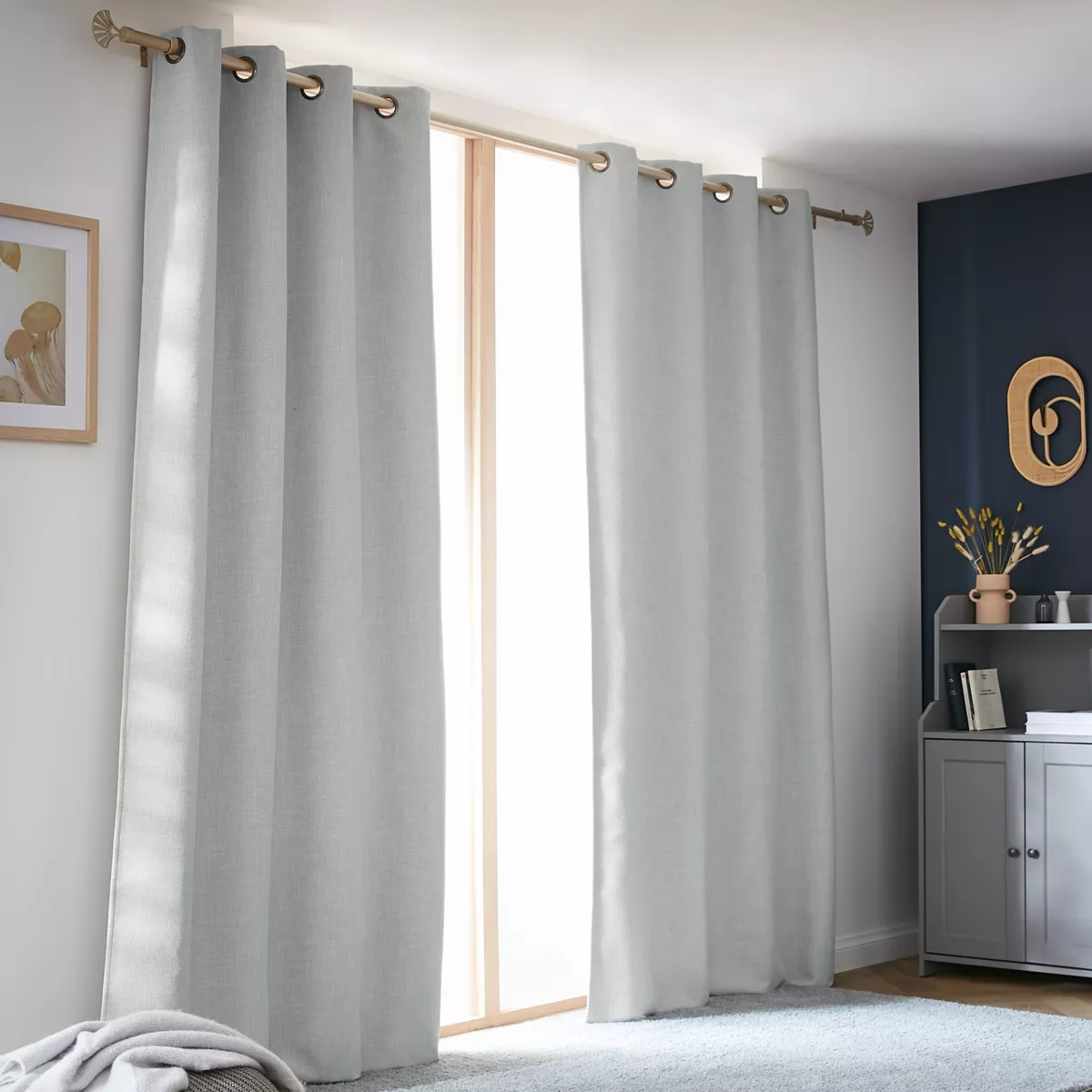 Cortina opaca térmica (140 x 280 cm) Alba Gris