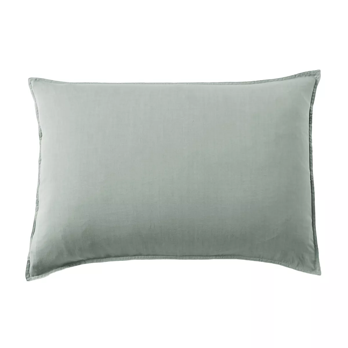 Taie d'oreiller rectangulaire lyocell Tencel™ lavé (50 x 70 cm) Olivia Vert eucalyptus