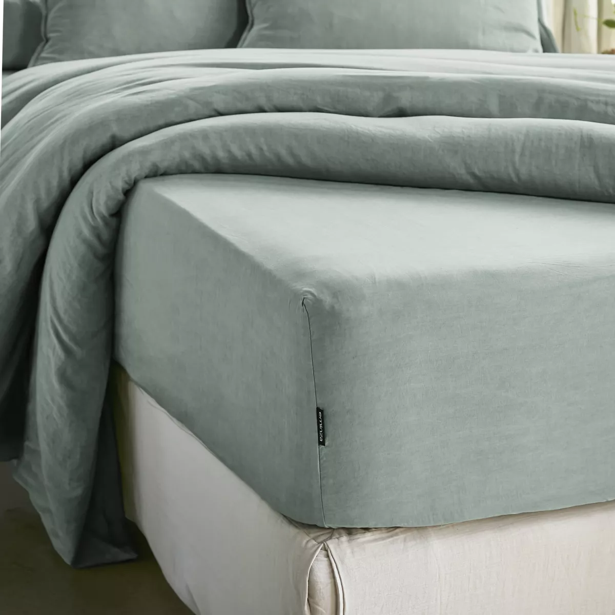 Spannbettlaken aus TENCEL™ Lyocell (90 x 200 cm) Olivia Eukalyptusgrün