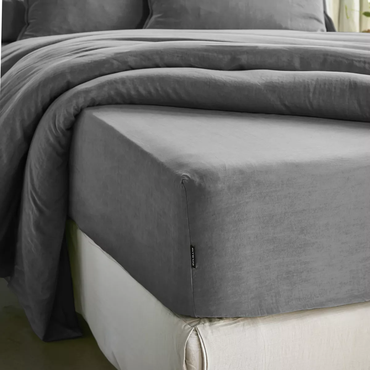 Spannbettlaken aus TENCEL™ Lyocell (160 x 200 cm) Olivia Granitgrau