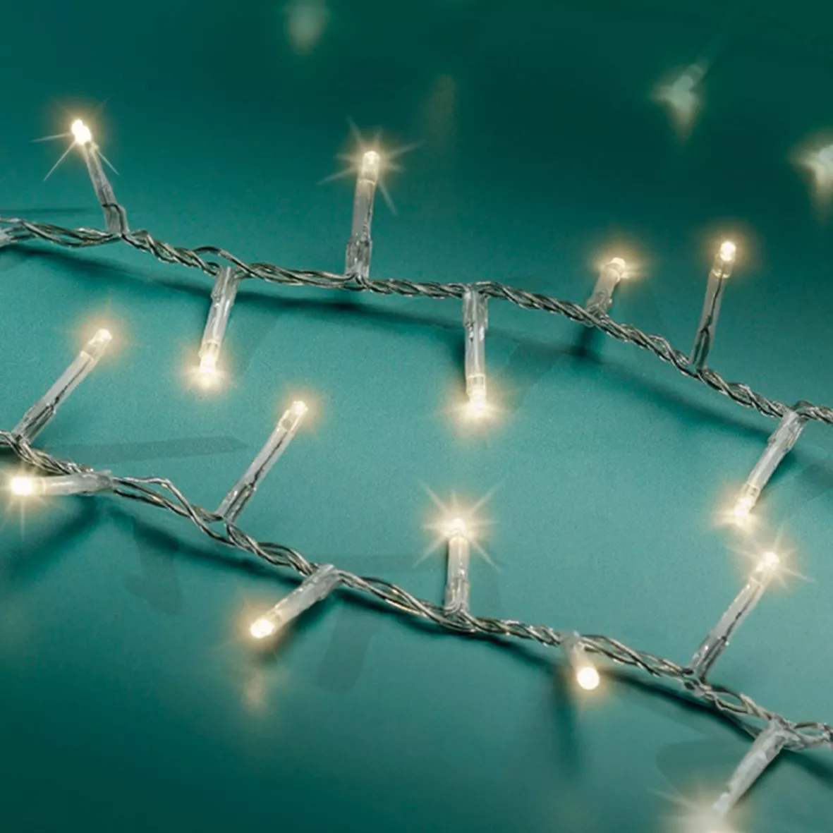 Guirnalda luminosa 34 m 1500 LED cable transparente Lujo Blanco cálido
