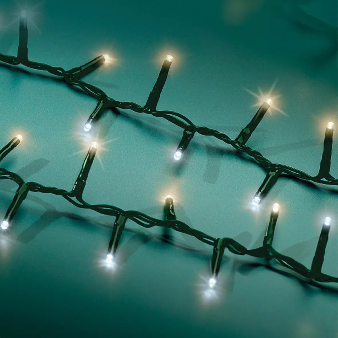 Guirlande lumineuse 45 m 2000 LED câble vert NewLuxe Bicolore Blanc chaud/froid