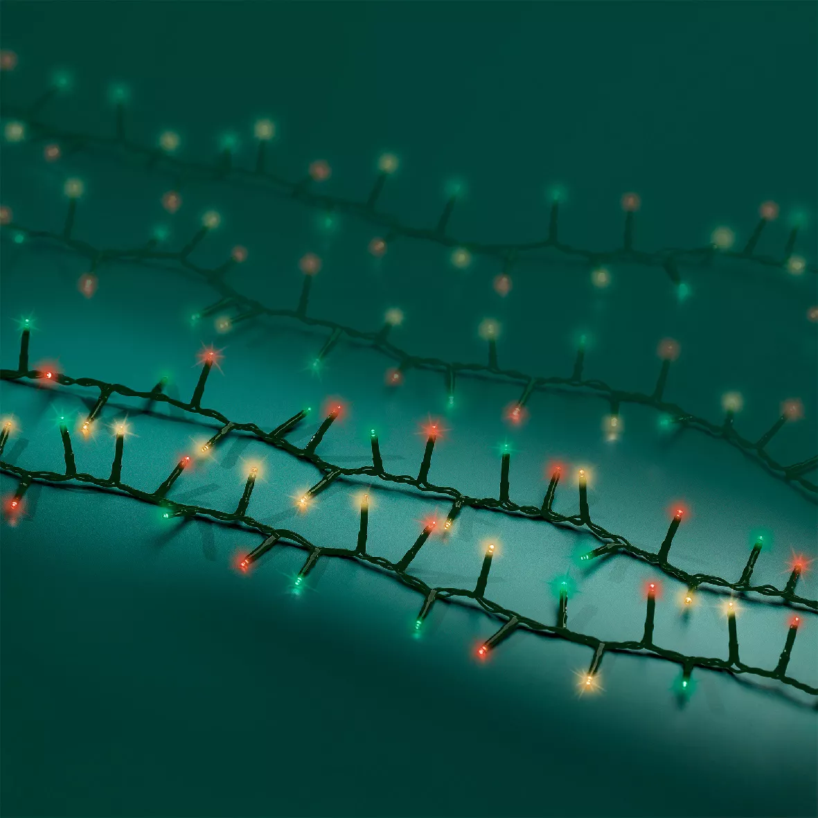 Guirlande lumineuse 11 m 500 LED câble vert NewLuxe Tricolore Vert/Rouge/Blanc