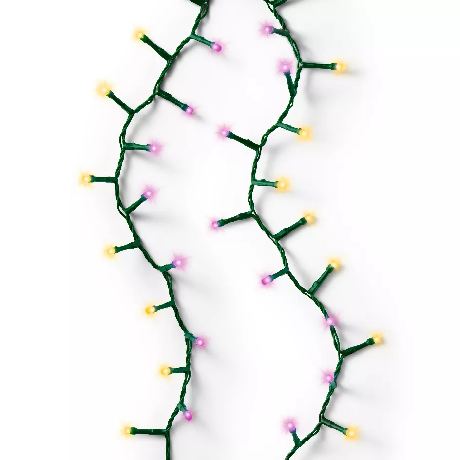 Lichterkette 11 m 500 LED Kabel Grün NewLuxe Zweifarbig Rosa/Weiß