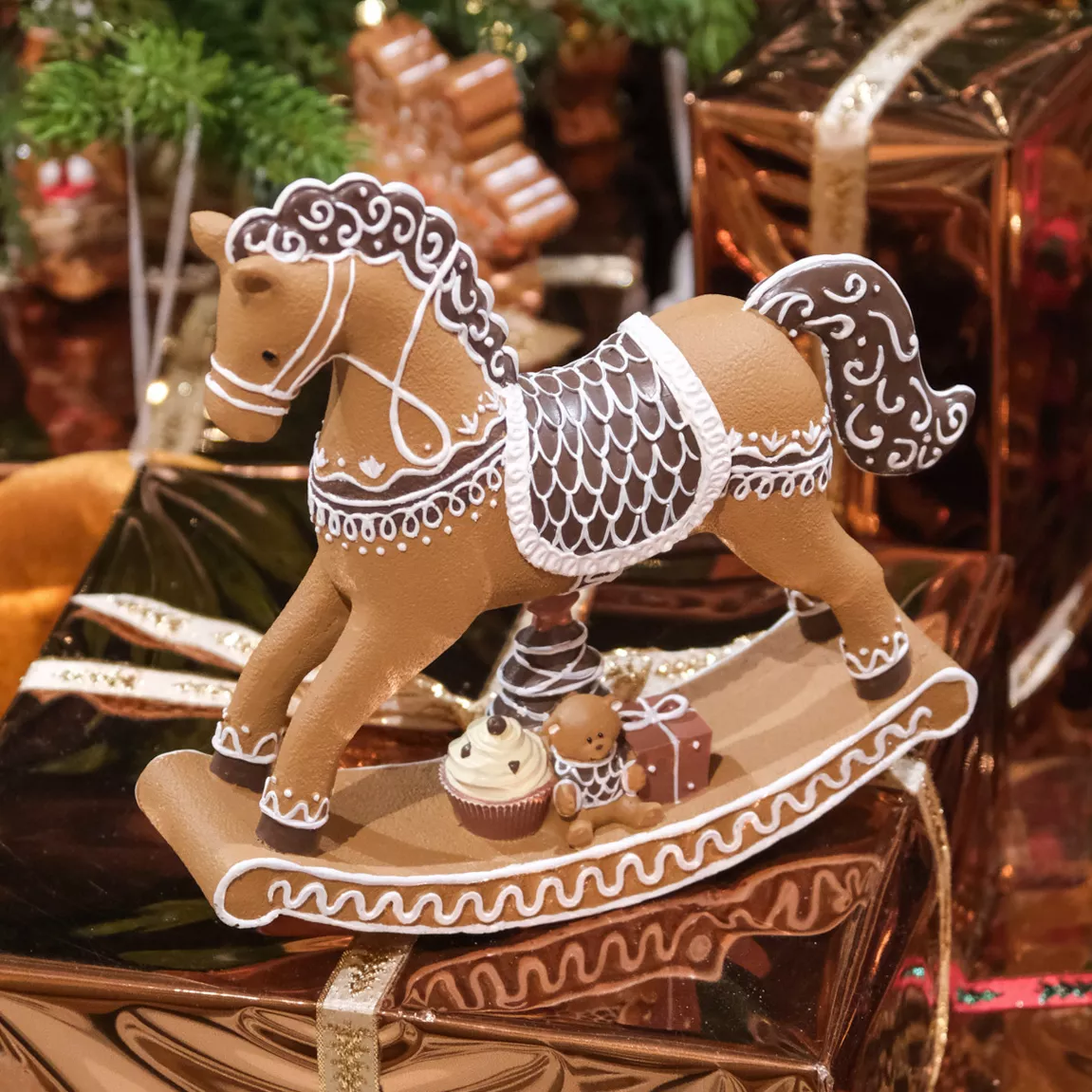 Cheval à bascule (H20 cm) Biscuit Pain d'épices