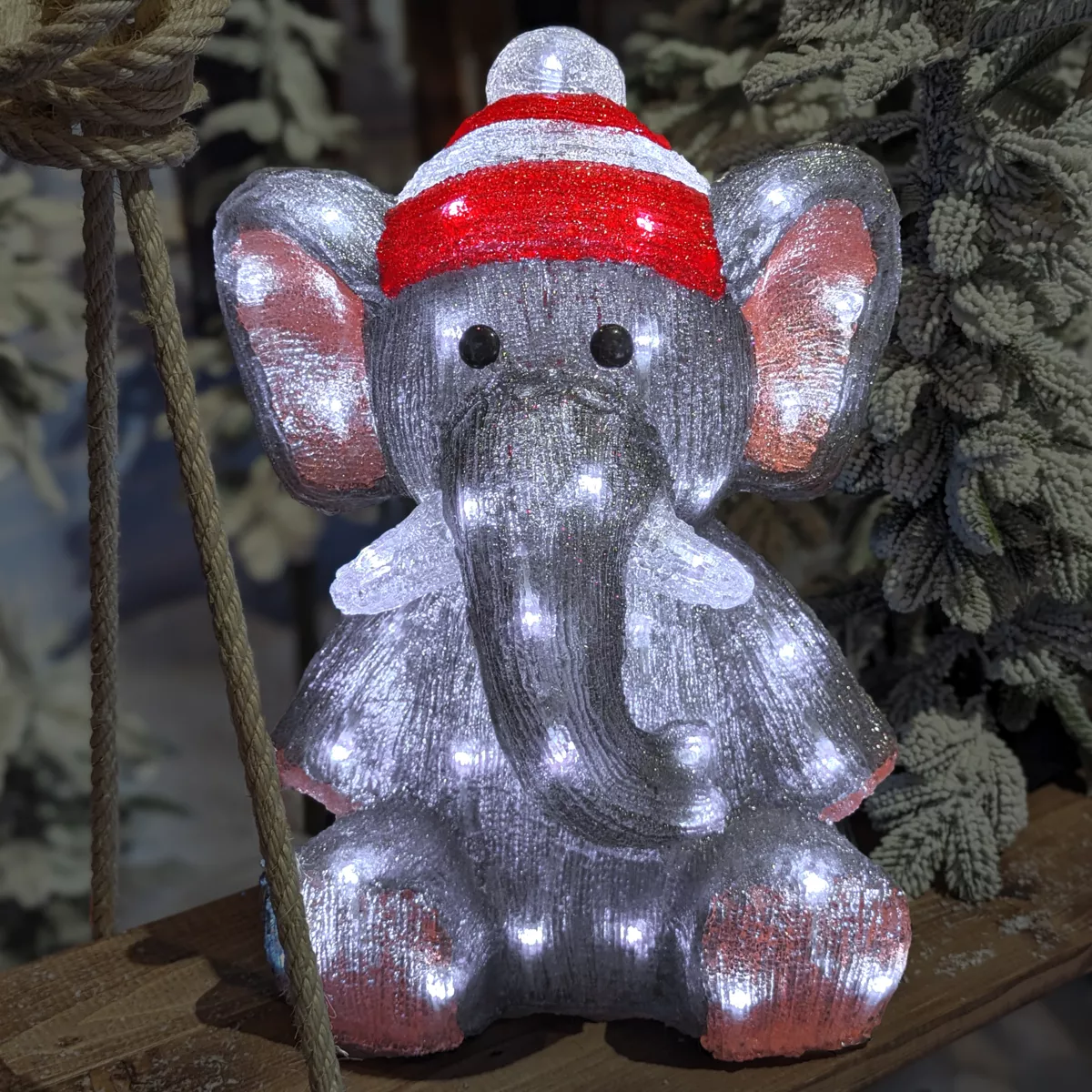 Elefante luminoso 70 LED (H46 cm) Lulu Bianco Freddo