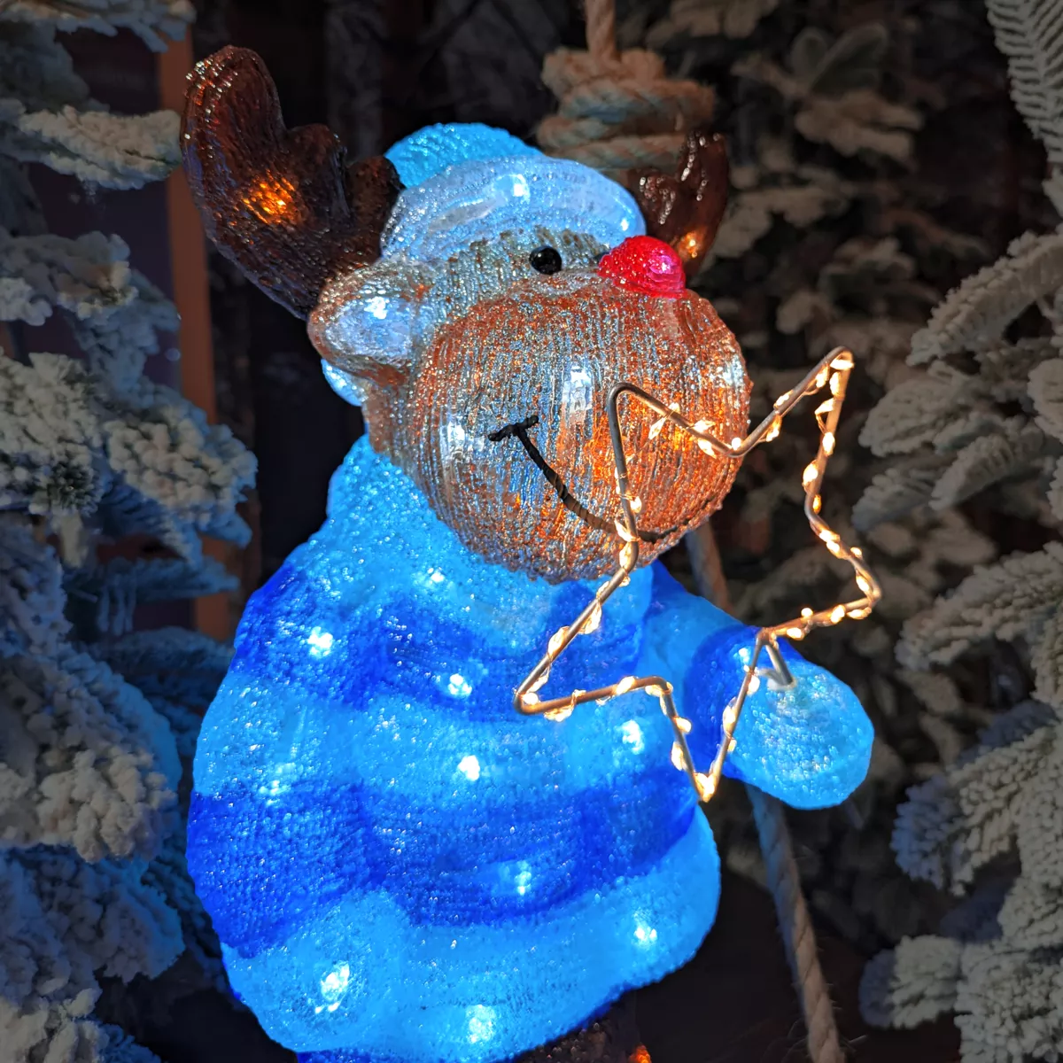 Renna luminosa 105 LED (H44 cm) Nino Bianco freddo/caldo