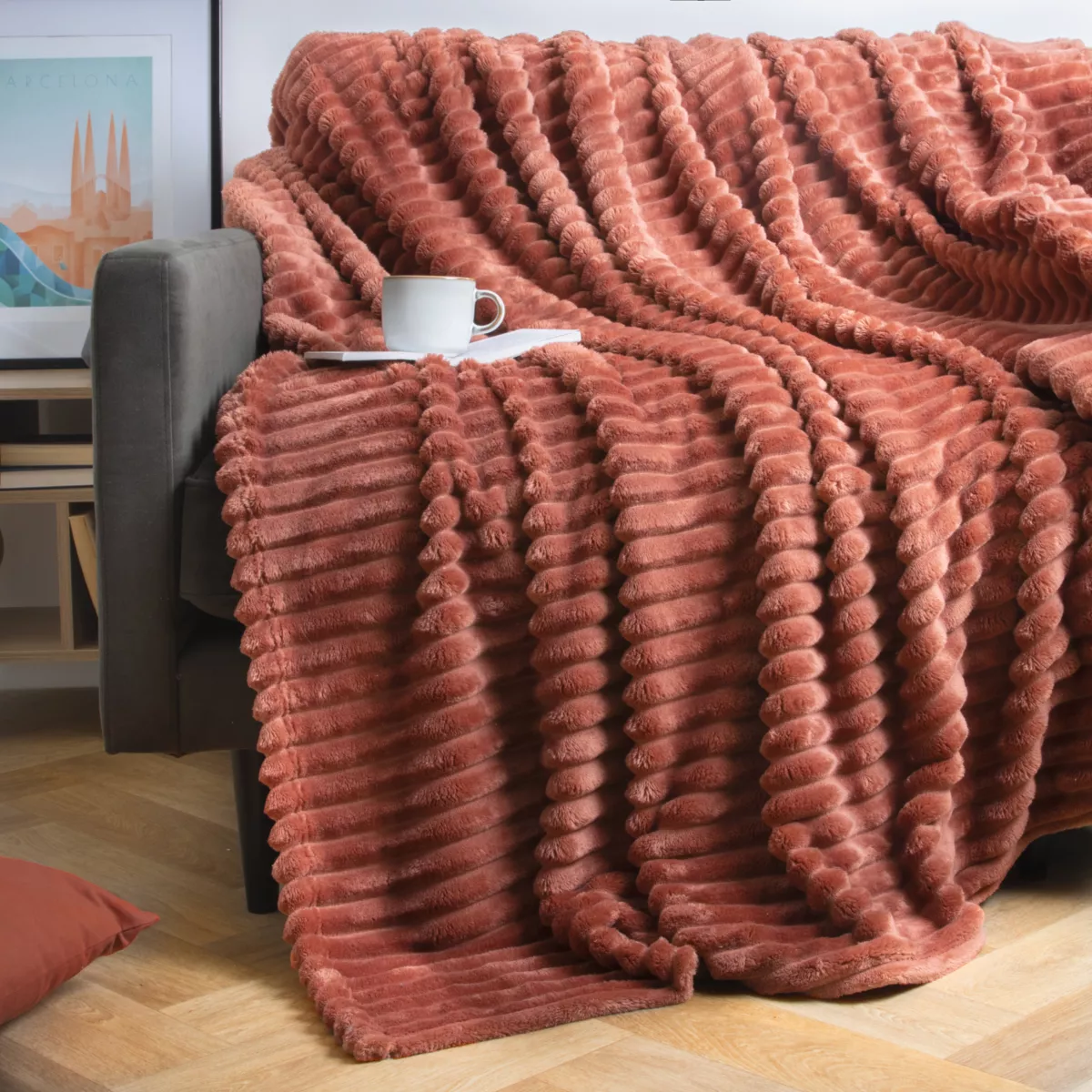 Plaid doux (220 x 240 cm) Dune Terracotta