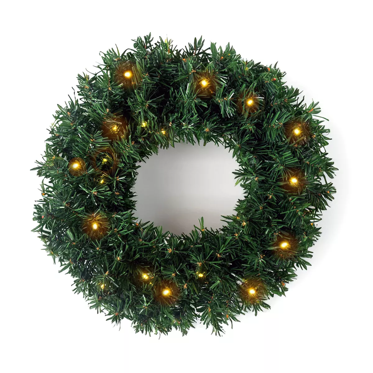 Couronne de Noël lumineuse (D40 cm) Royal Vert et blanc chaud