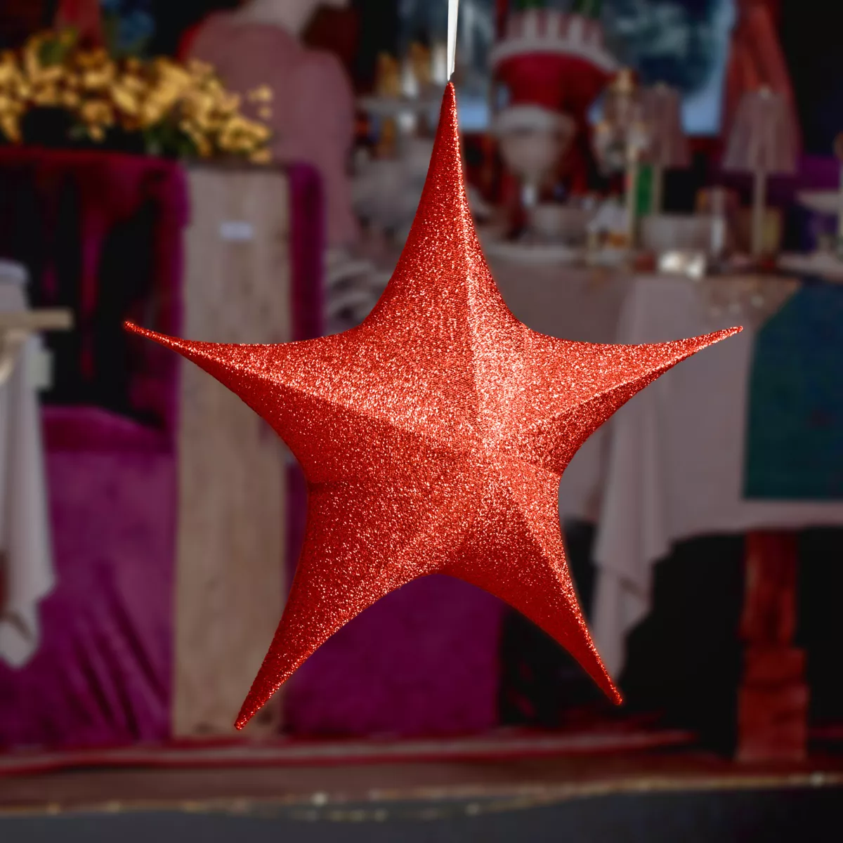 Suspension géante (D135 cm) Étoile de Noël Rouge