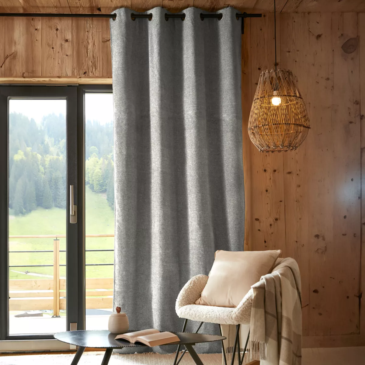 Rideau occultant isolant Total Blackout (140 x 240 cm) Magnus Gris titane