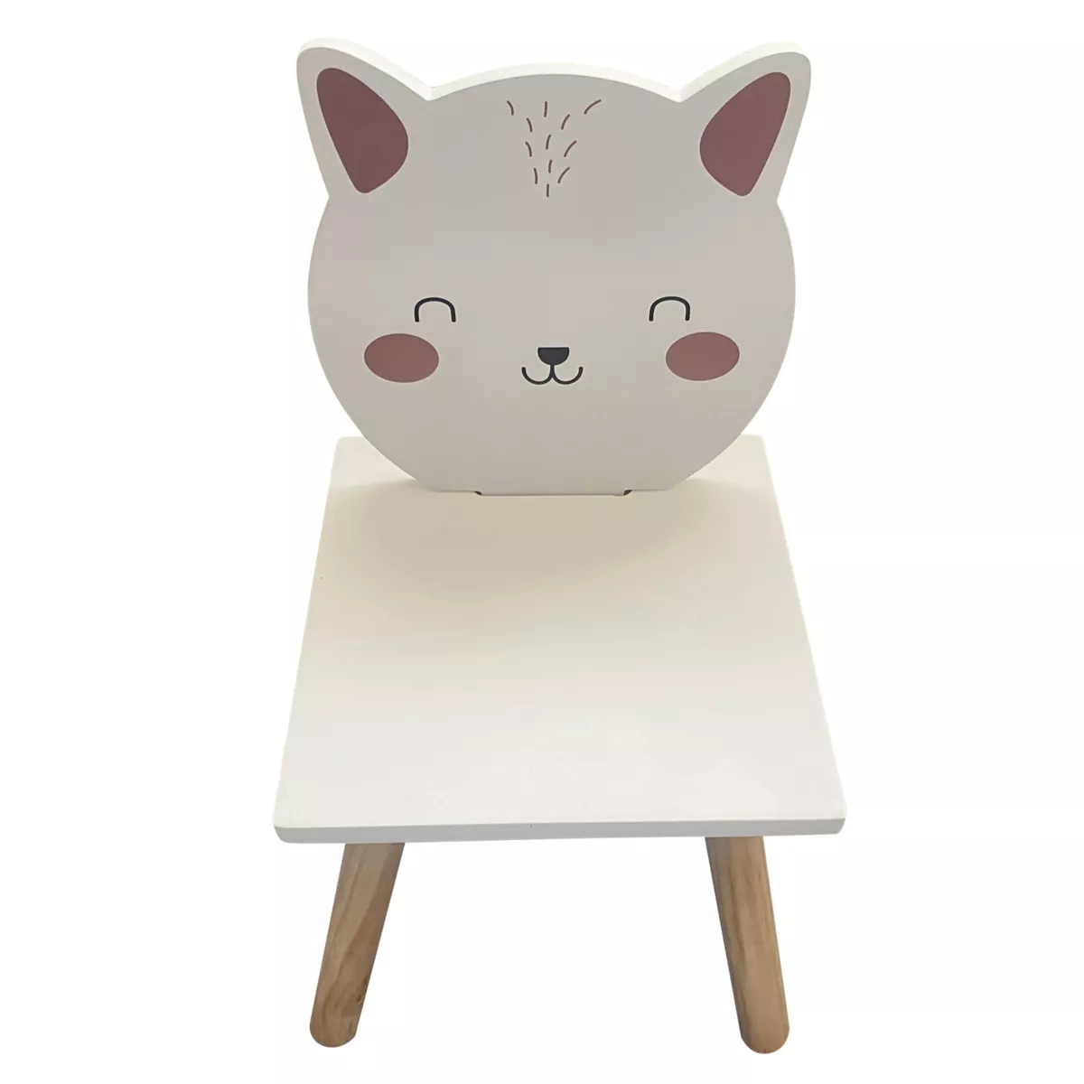 Sedia bambini legno (Alt 46 cm) Gattino Bianco