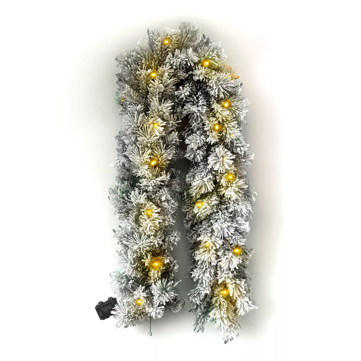 Guirlande de sapin lumineuse (180 cm - D25) Edmonton Vert enneigé et blanc chaud