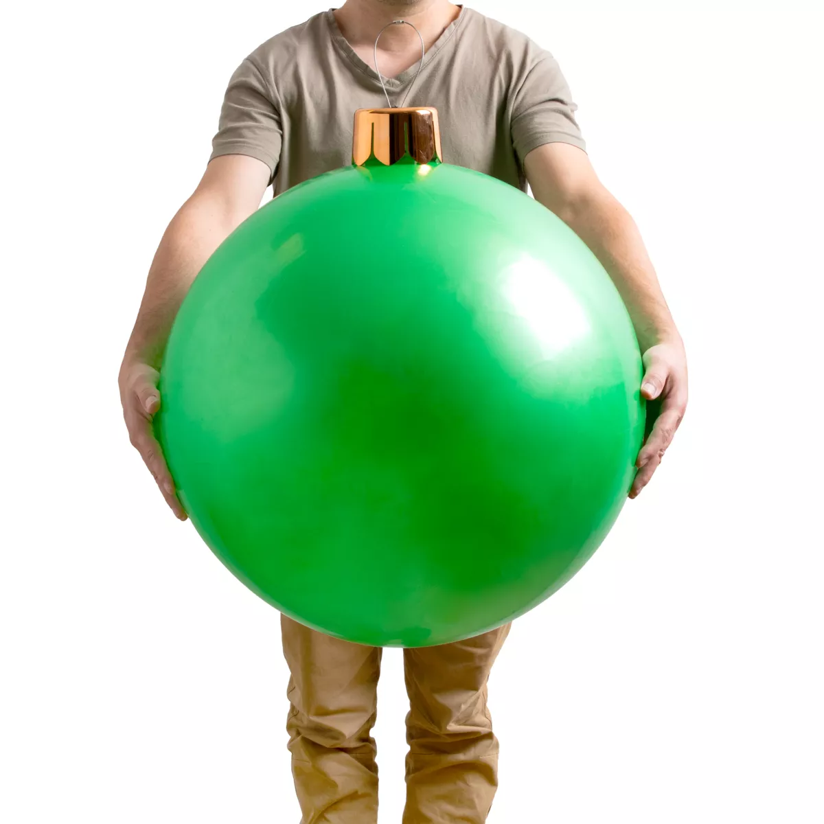 Grande pallina di Natale gonfiabile D65 cm Verde 1