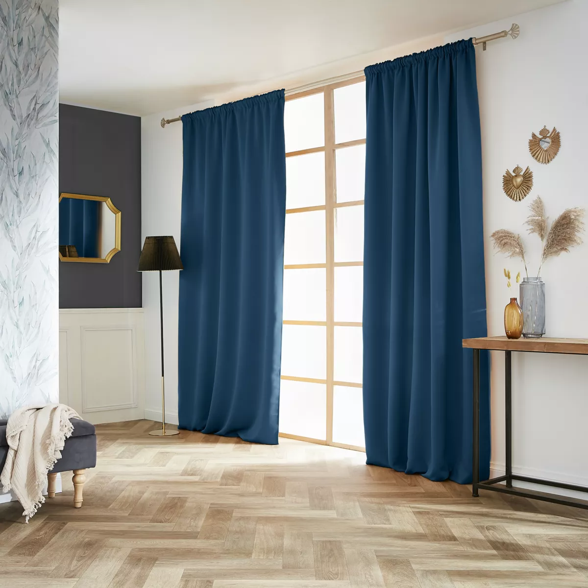 Cortina oscurecedora (140 x 260 cm) Dark Azul petróleo