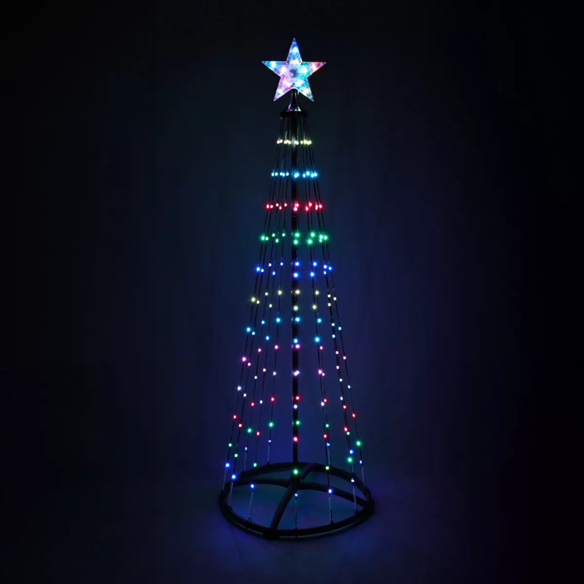 Cono luminoso Digital 550 Micro Led (H300 cm) Parpadeante Negro y Multicolor