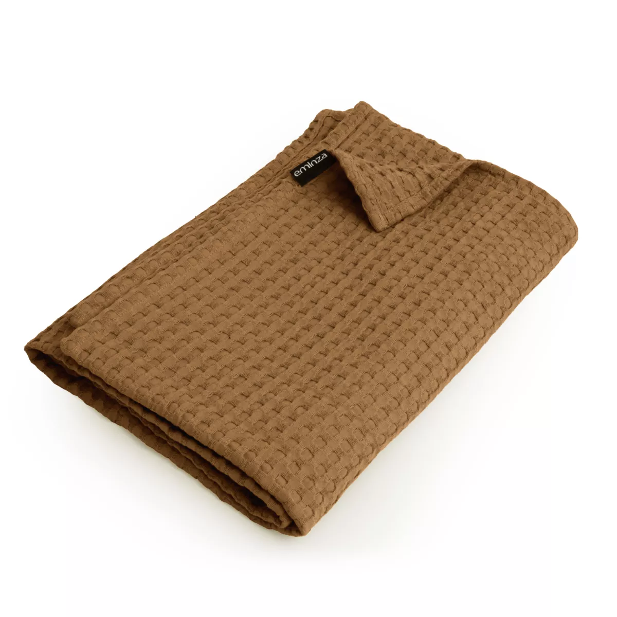 Colcha decorativa algodón nido de abeja (130 x 160 cm) Maya Camel