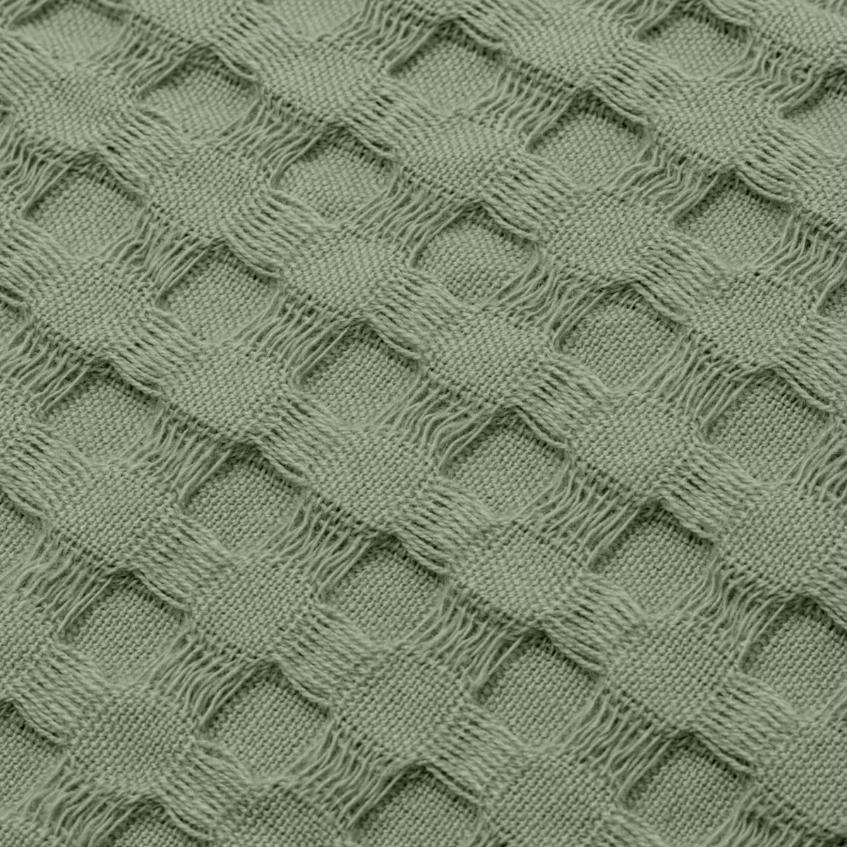 Tagesdecke Baumwolle Wabenoptik (180 x 220 cm) Maya Rosmaringrün