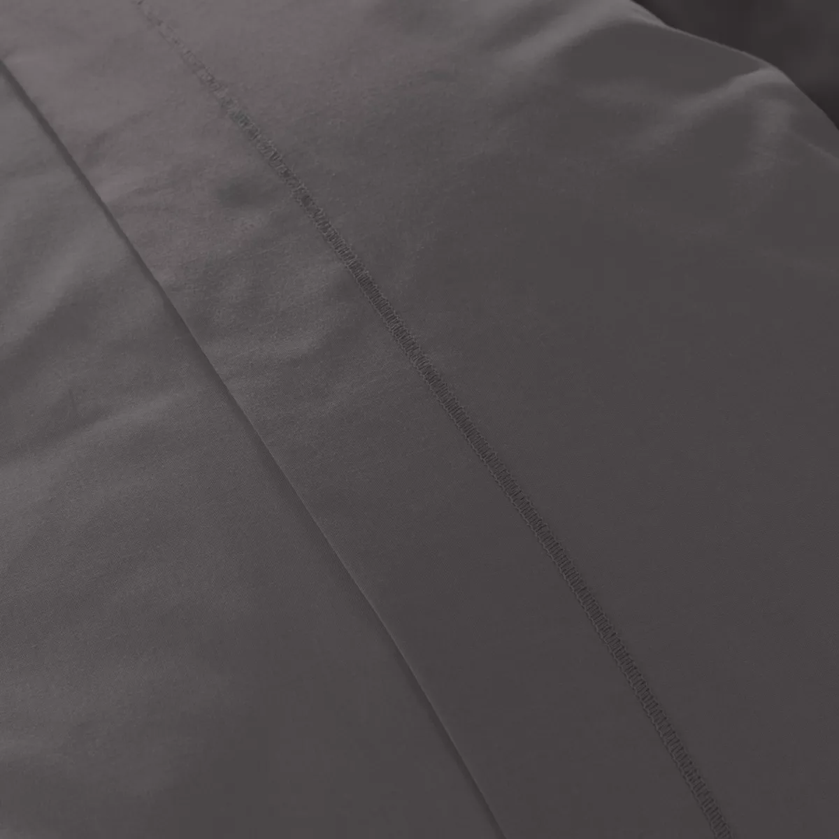 Funda de almohada cuadrada de percal de algodón (65 cm) Cali Gris antracita