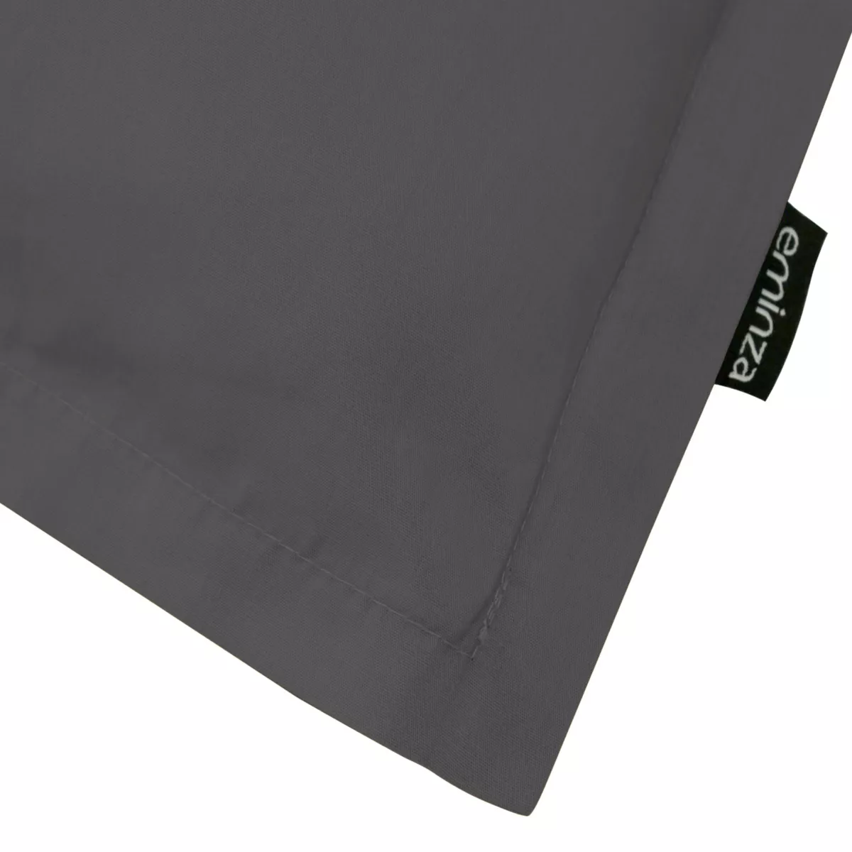 Taie d'oreiller rectangulaire percale de coton (50 x 70 cm) Cali Gris anthracite