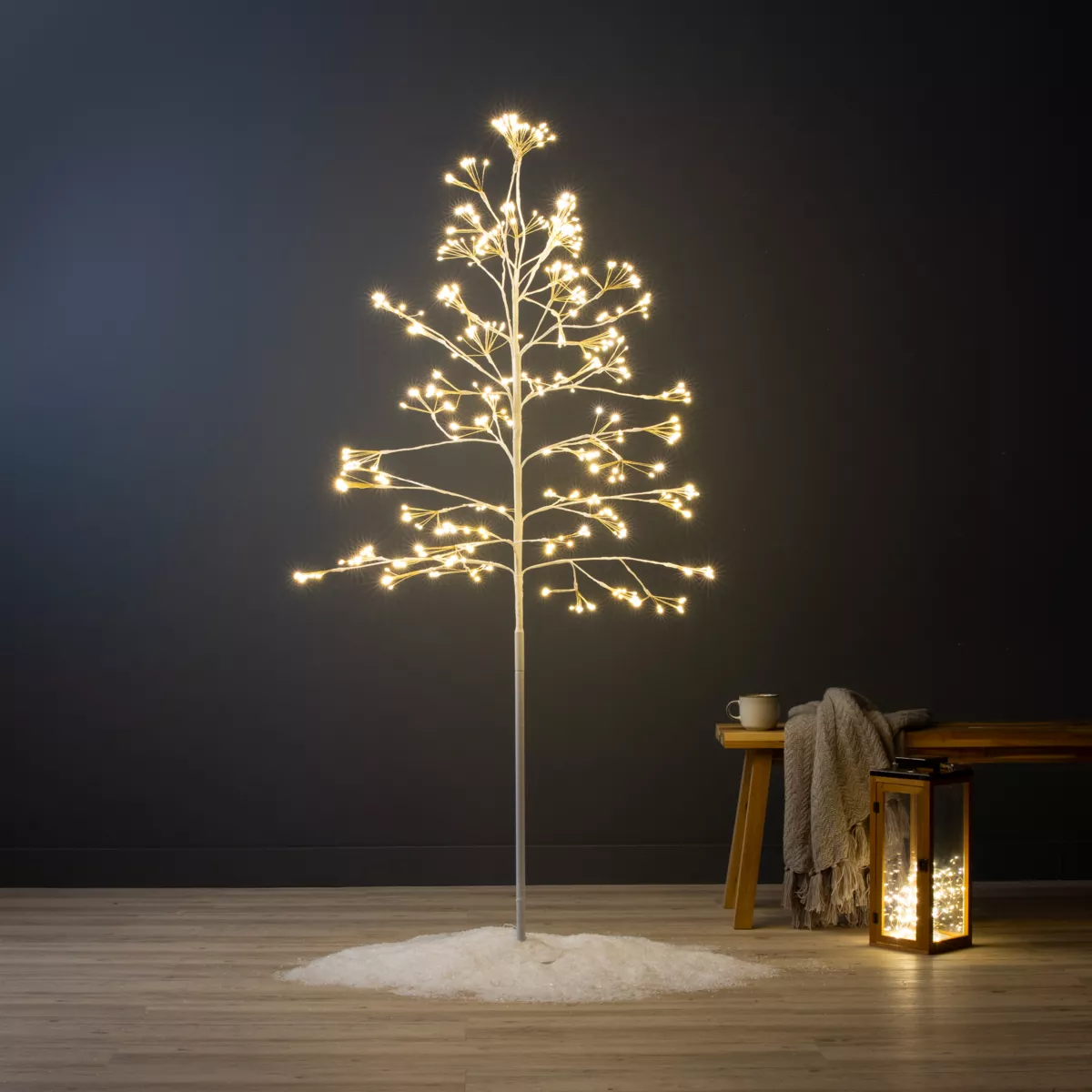 Árbol luminoso 672 LED (H180 cm) Holly Tilo Blanco y blanco cálido
