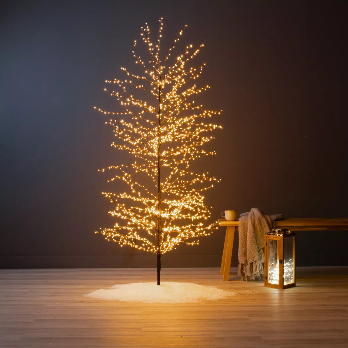 Árbol luminoso 1755 LED (H180 cm) Christmas Luxe Negro y blanco cálido