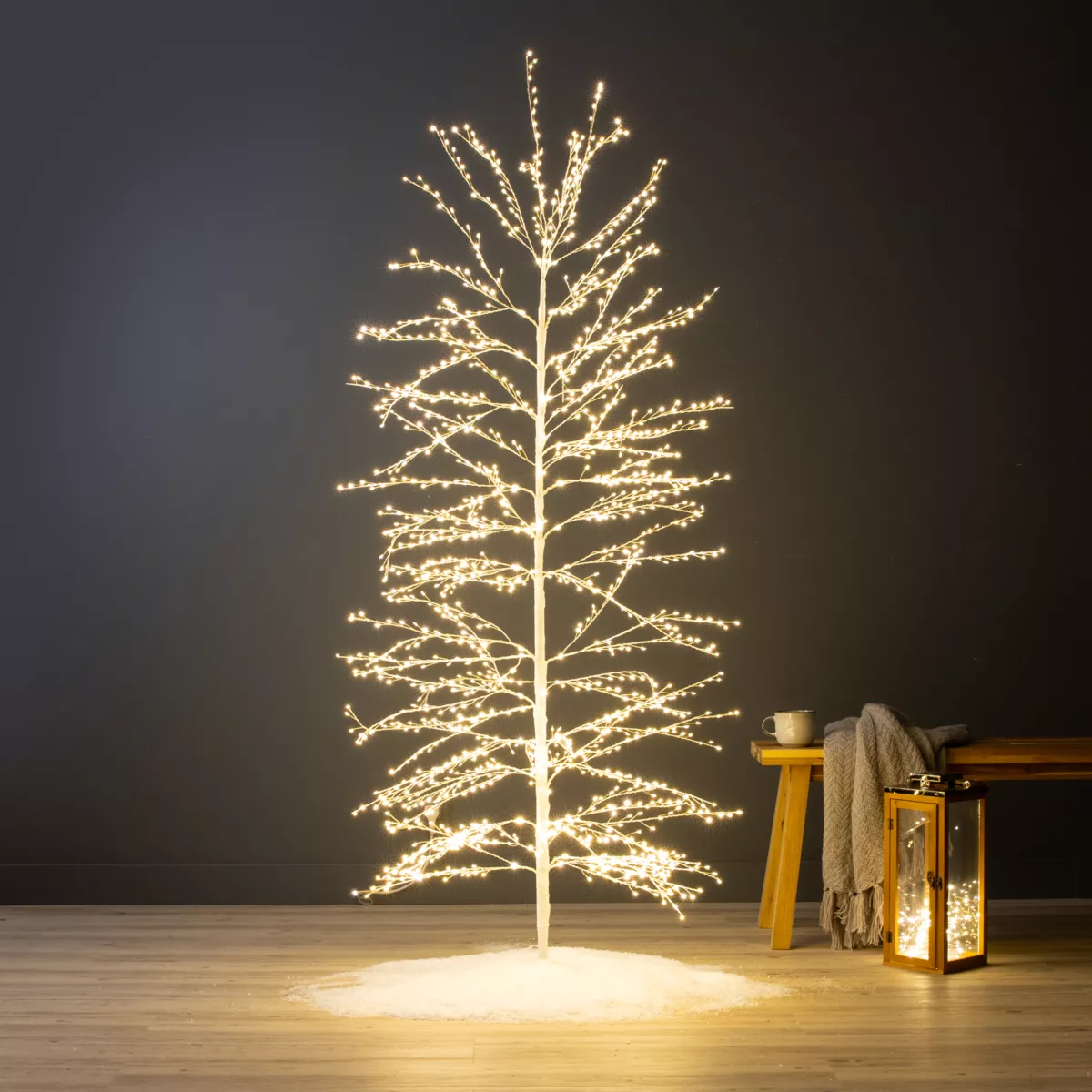 Árbol luminoso 1755 LED (H180 cm) Christmas Luxe Blanco y blanco cálido