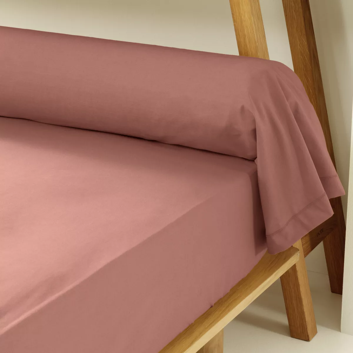 Funda para travesaño de algodón percal (L185 cm) Cali Rosa madera